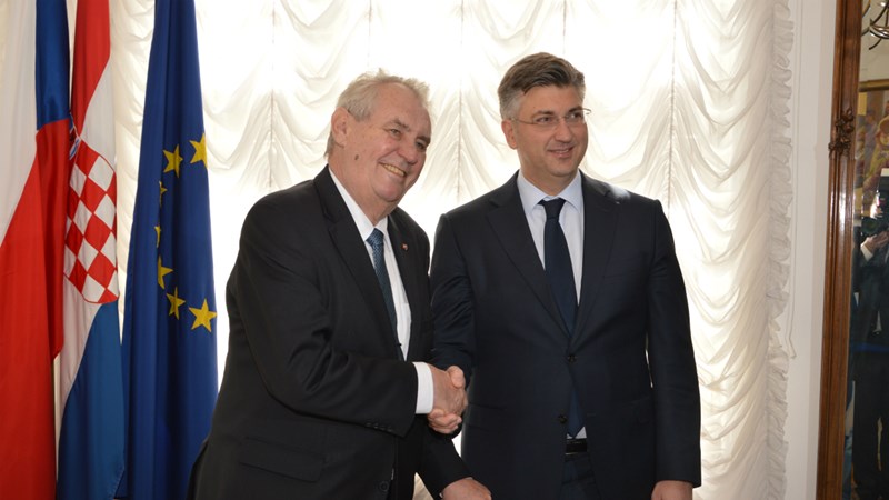 Predsjednik Vlade Plenković s predsjednikom Češke Republike Zemanom